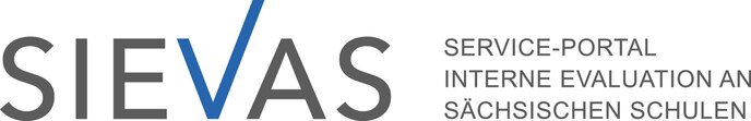 Logo von Sievas mit der zusätzlichen Erläuterung »Serviceportal. Interne Evaluation an sächsischen Schulen«